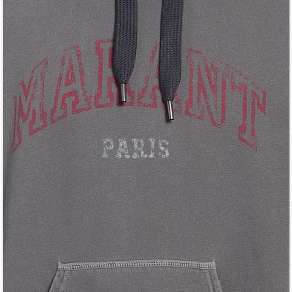 ISABEL MARANT EUC Miley Faded Black Hooded Sweatshirt Hoodie Hoody L - Picture 5 of 11